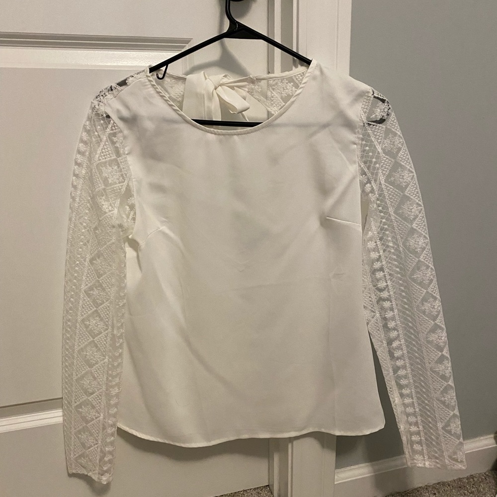 Long sleeved, lace, dressy blouse